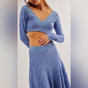 Free People Oakley Stretch Maxi Skirt Set SZ XS